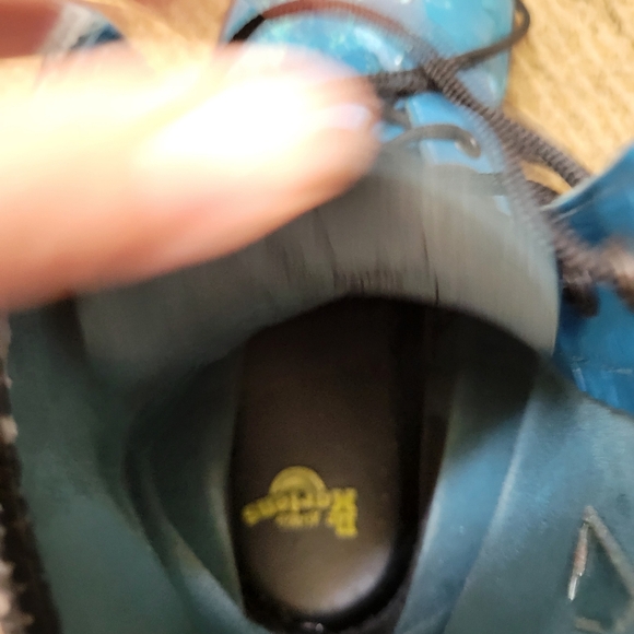 Y2K turquoise leather flower embossed Pascal combat boot dr martens docs htf - Picture 11 of 16